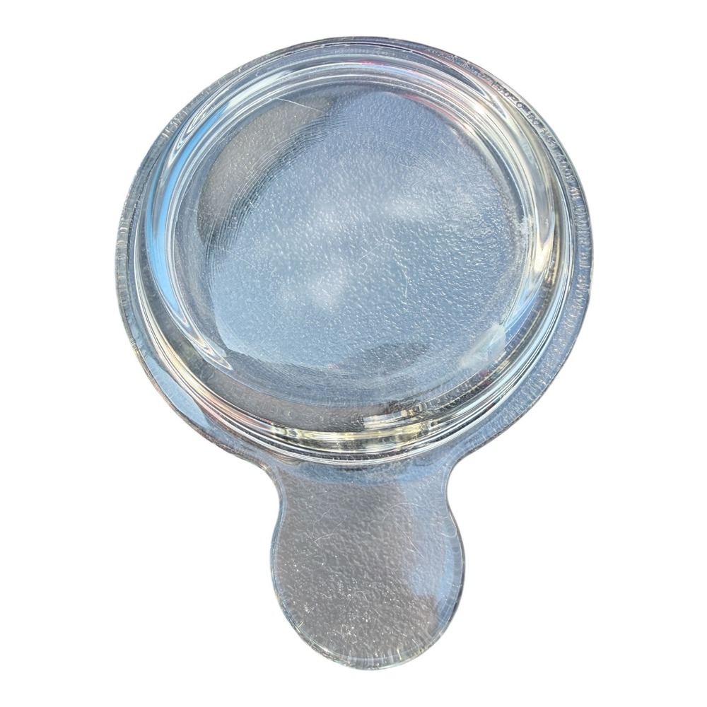 Vintage Pyrex P-150-C Clear Glass Lid Replacement Round with Tab Handle
